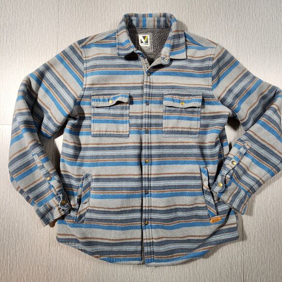 Voyager Other - Voyager Jacket Mens Medium Polar Fleece Sherpa Lined Chore Shacket Striped